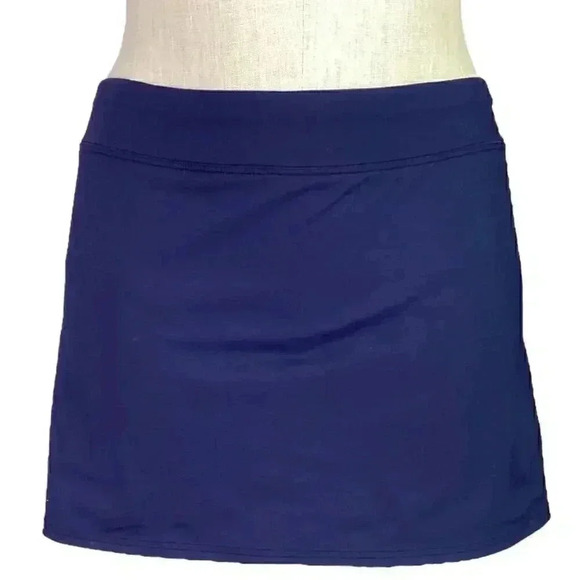 Lands End Womens 12 Mini Swim Skirt Bottom Blue Regular Fit Pullon Lined Panty - Picture 1 of 7